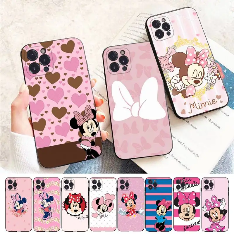 

Disney Minnie Phone Case For iPhone 8 7 6 6S Plus X SE 2020 XR XS 14 11 12 13 Mini Pro Max Mobile Case