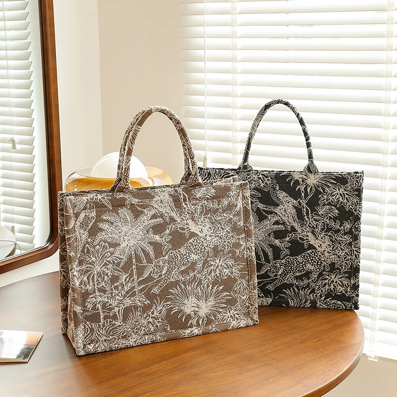 

Luxury Designer Handbag for Women's Fashion Brand Designer Bag Jacquard Embroidery Female Girls Shopper Canvas Tote Shoulder Bag