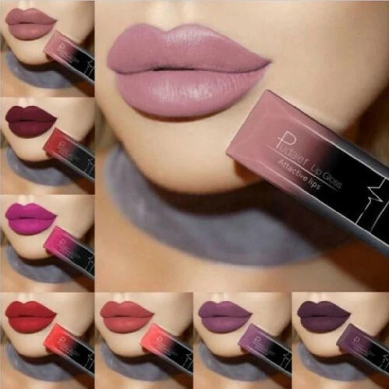 

Nude Matte Liquid Lipsticks Waterproof Long Lasting Chocolate Lip Gloss Sexy Red Velvet Lip Tint Women Makeup Cosmetics