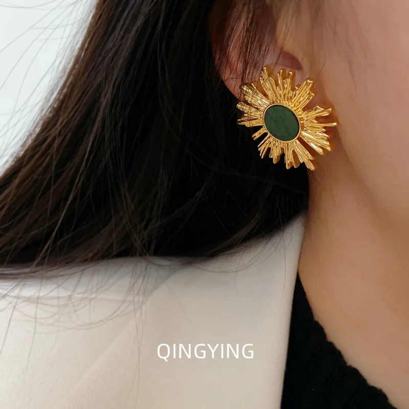 Модные милые серьги-гвоздики ручной работы серьги из нержавеющей стали женская