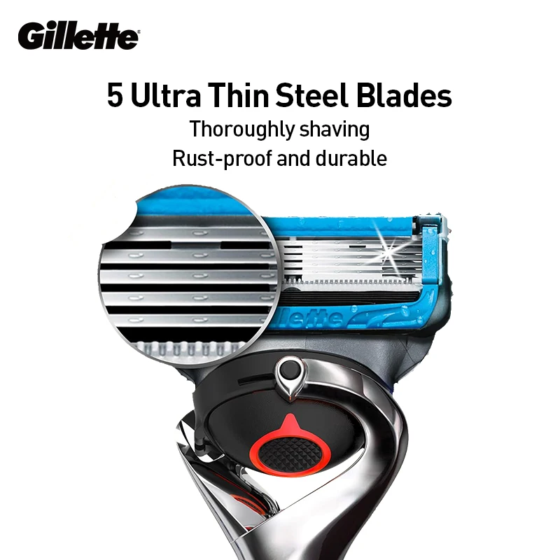 Фото Оригинальная бритва Gillette Fusion 5 Proglide Air Power, безопасный бритвенный станок, 5-слойное лезвие для мужского бритья лица №5