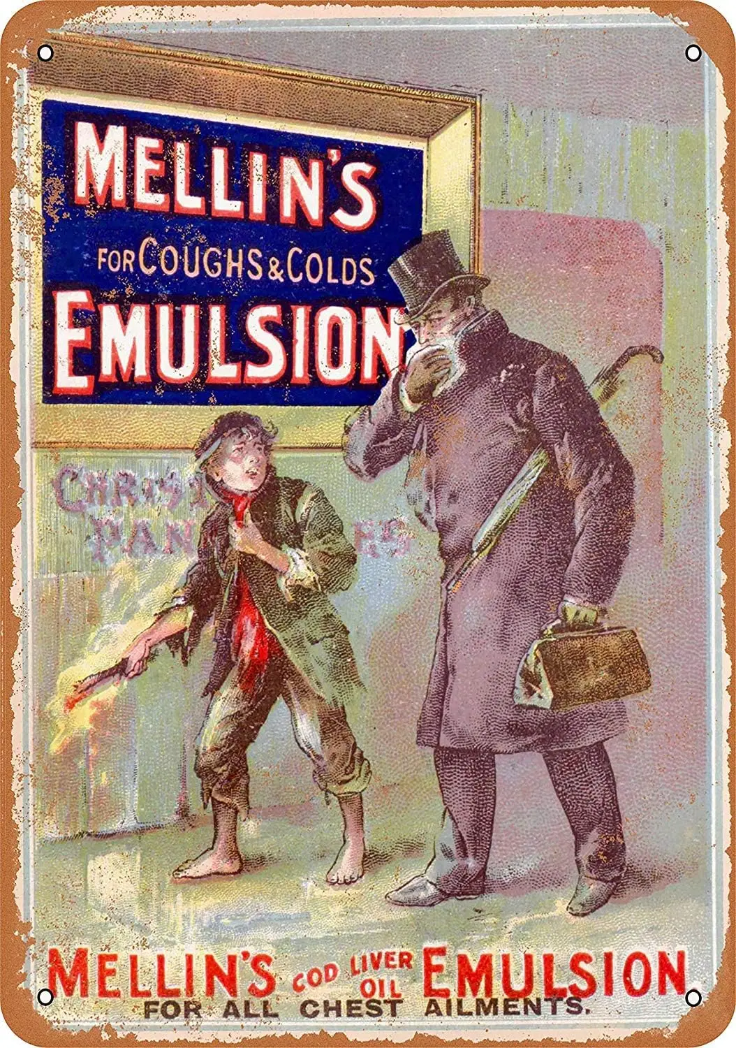 Фото 1e, металлический знак Unoopler в винтажном стиле-1877, эмульсия печени моды Mellins №1