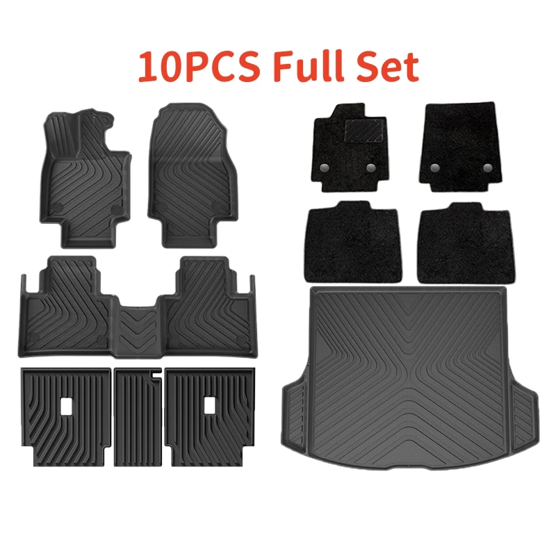 

Для Lexus RX350/350H/450H/500H 2023-2025 Коврики TPE LHD и RHD и коврики в багажник, противоскользящие двухслойные коврики для защиты от атмосферных воздействий