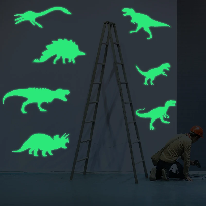 

9 Pieces / one set Glow In The Dark Dinosaurs Kid Toys for Children Stickers Ceiling Decal for Baby Home Decoration Boys Girls