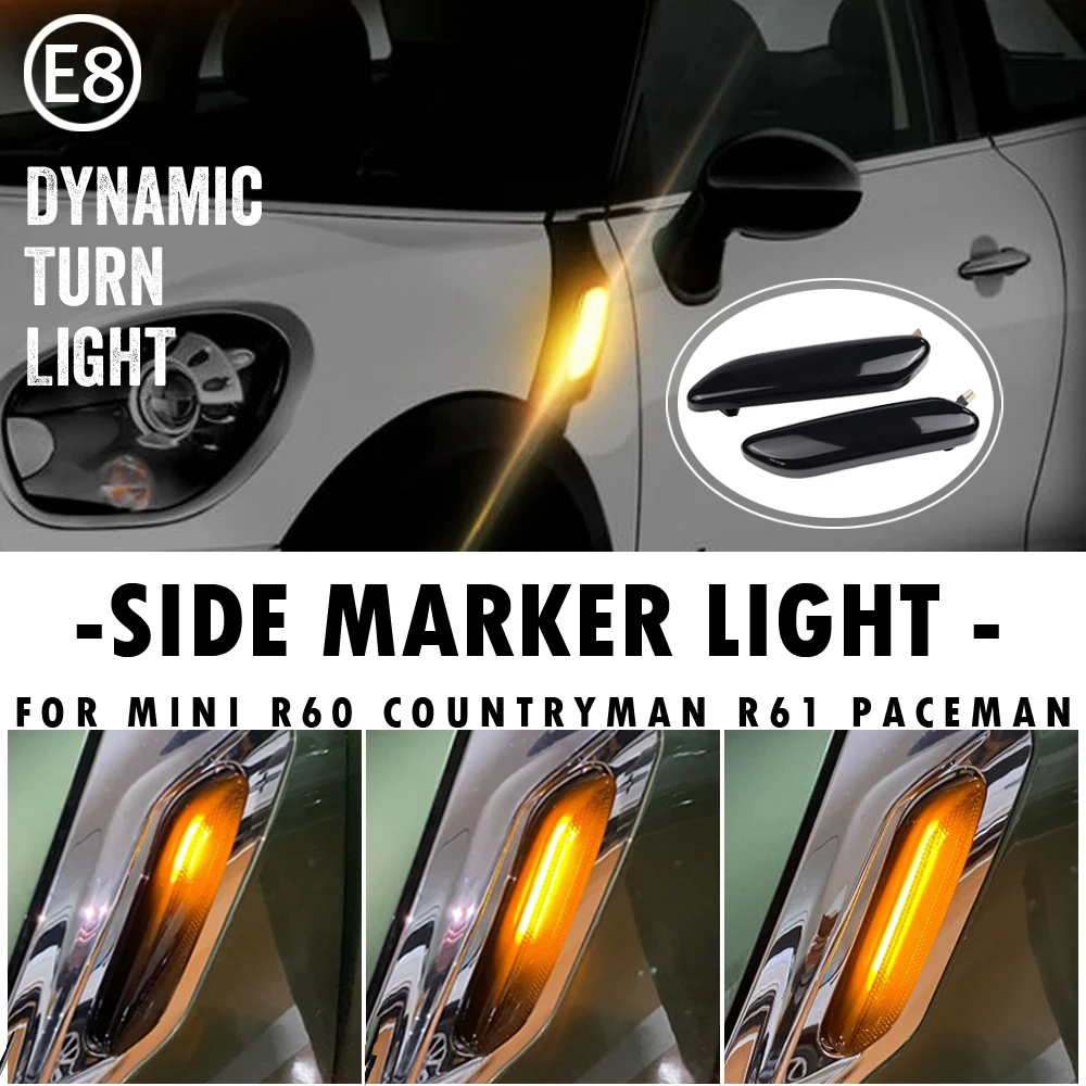 Для BMW MINI R60 R61 COUNTRYMAN PACEMAN динамический прокрутка Мигающий Светодиодный Боковой