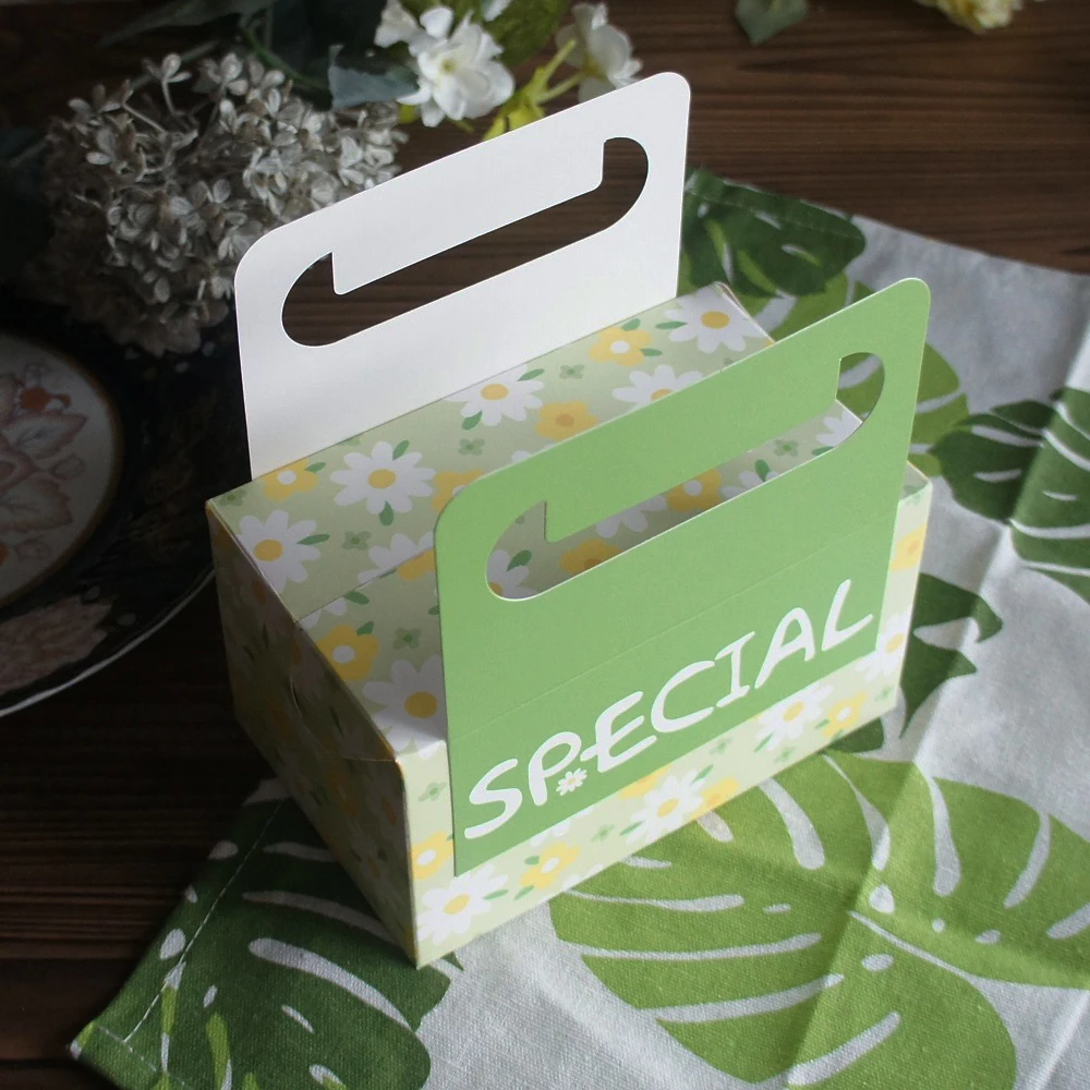 16*10*9 см 10 шт. желтая зеленая Цветочная бумажная коробка с ручкой Baby Shower свадебные