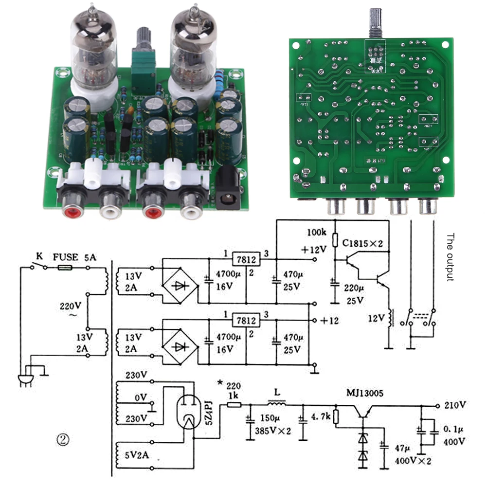 

6J1 Hifi Stereo Electronic Tube Preamplifier Board Finished Preamp Amplifer