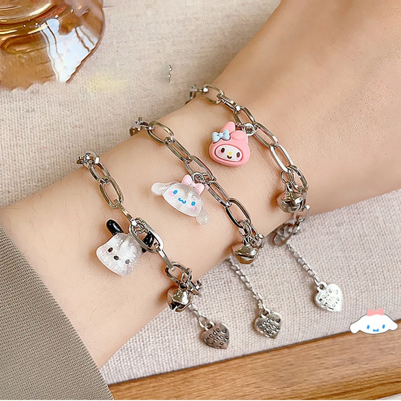 

Sanrio nakacco Cinnamoroll, мультяшный милый регулируемый браслет для пары, маленький дизайн, подарок для девушки, студента