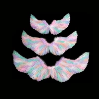rainbow feather wings decoration angel elf adult little girl birthday gift stage performance props