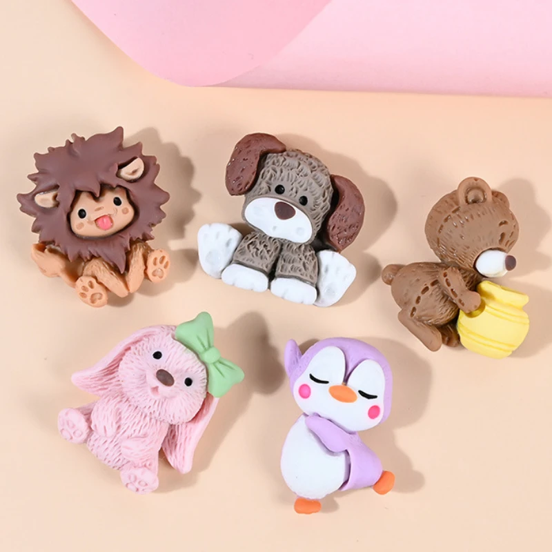 

10Pcs Cartoon Animal Flat Back Resin Cabochons Scrapbook DIY Jewelry Craft Phone Shell Embellishments Home Ornament Miniatures