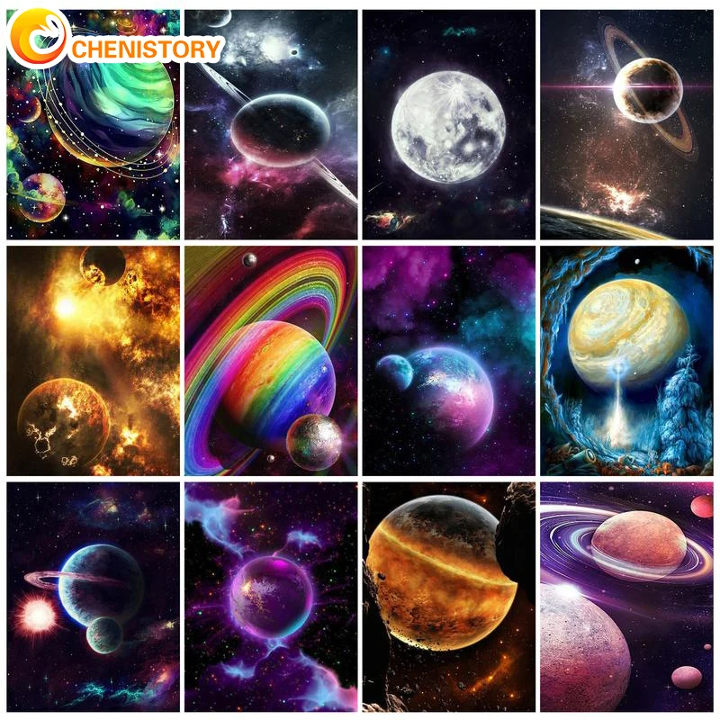 

CHENISTORY Painting By Numbers Landscape Planet Coloring By Numbers Pictures By Number Wall Art Picture Home Decoration