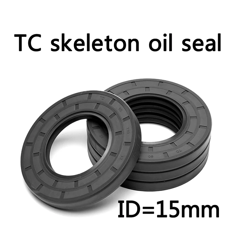 

2pieces TC NBR Gasket Radial Shaft Skeleton Oil Seal Nitrile Rubber Sealing Ring Rotary Gaskets Inner Diameter 15mm