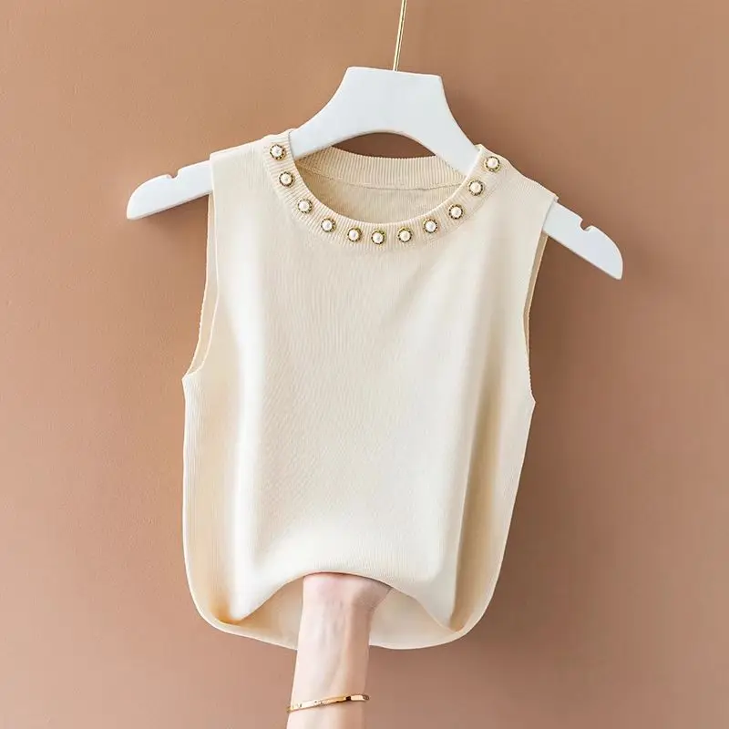 Женский богемный Топ без рукавов однотонный Свободный на бретельках с вышивкой и