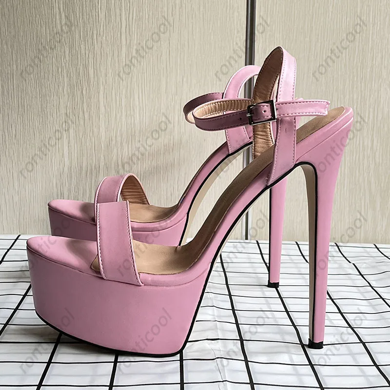 Сандалии Ronticool женские на шпильках ПУ кожа матовые пикантные Туфли с круглым