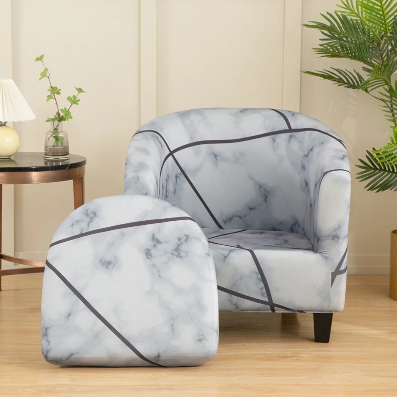 

Stretch Club Chair Cover U Shape Tub ArmChair Slipcover Sofa Cover Spandex Couch Covers for Bar Counter Living Room 2Pcs/set