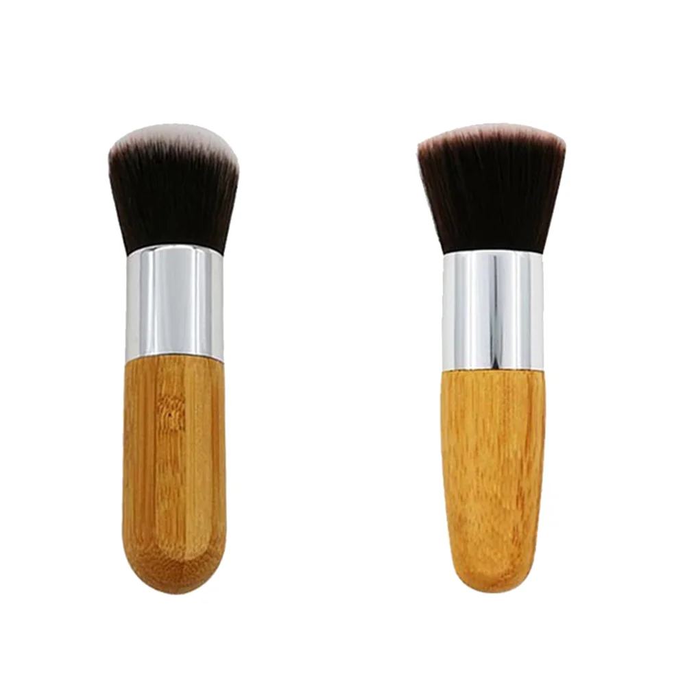 

Brushes Brush Kit Makeupfoundationsetkabuki Blush Make Power Mineral Flat Professional Multifunction Travel Handle Wooden