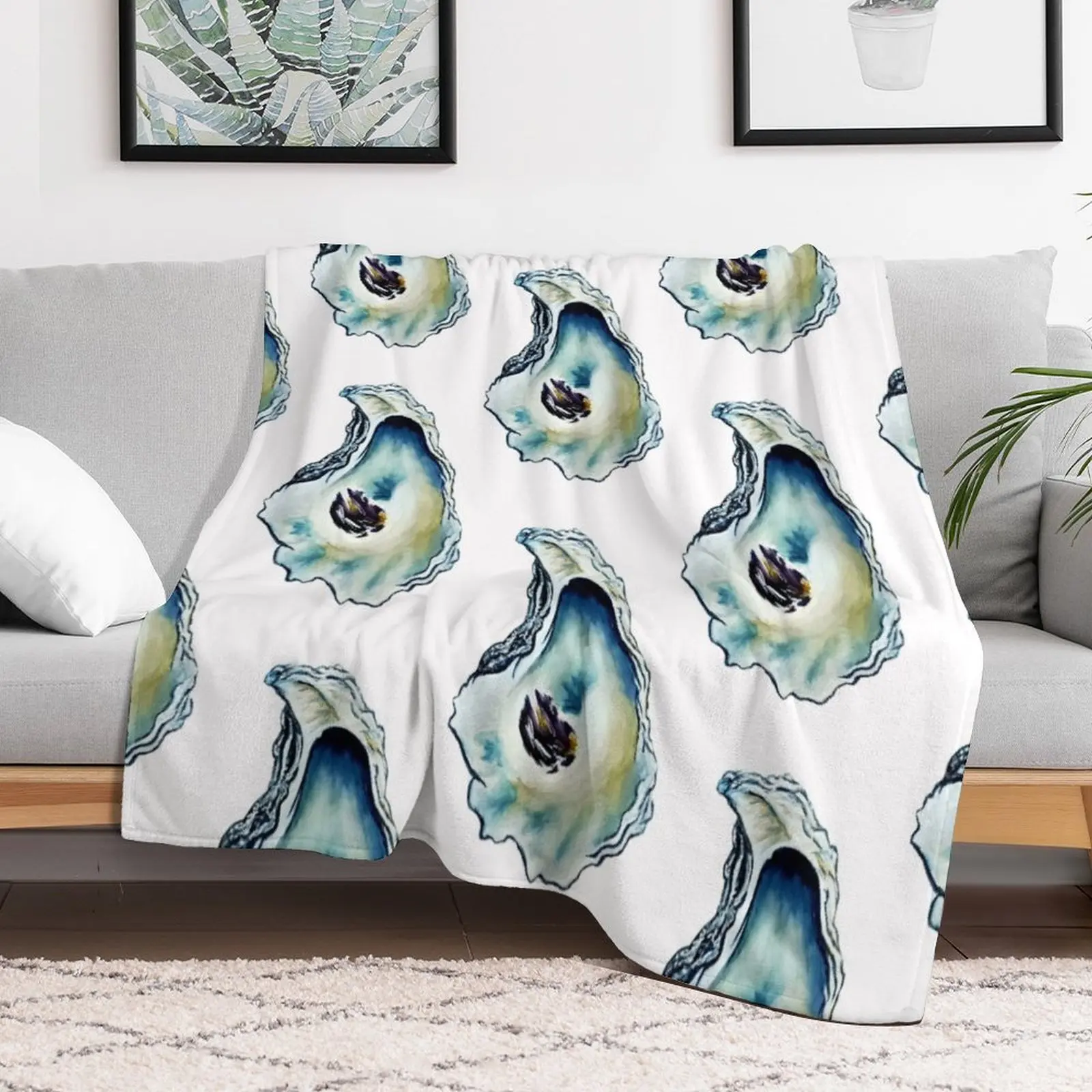 Акварельные пледы устрицы Южного искусства летнее покрывало зимние кровати