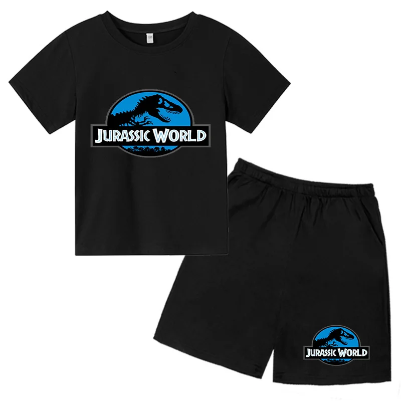 

Jurassic Park T Shirt Summer children's T-shirt Boy girl Dinosaur shirt 3D Print Jurassic World Clothes for kids Casual Top Set