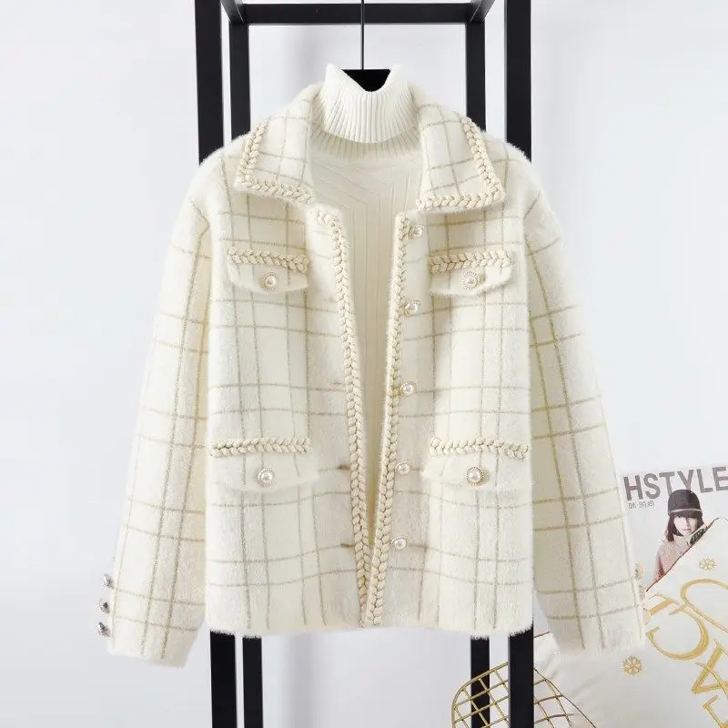 

Women's Faux Fur Jackets Fashion Flocking Stylish All-Match Leisure Coats Waterproof Mink Korean Fashion Outerwear Winter T549