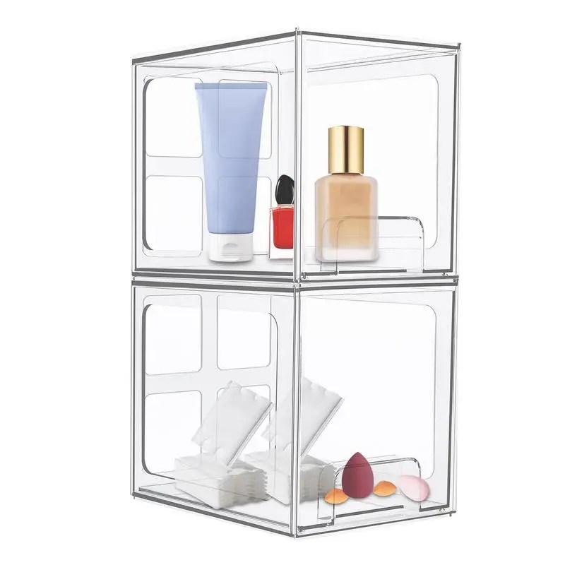 

Vanity Drawer Organizer Clear Tabletop Organization Bin Stackable For Sundries Vanity Holder Drawer Storage Box For Bedroom