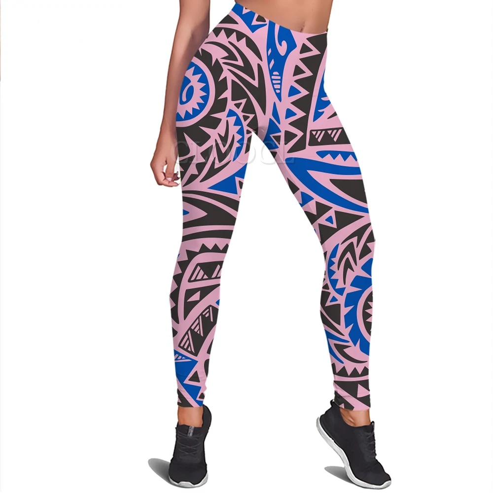 

CLOOCL Women Legging Polynesia Style Graphics Printed Elasticity Trousers Female Sexy Pants for Workout Push Up Jogging Pants