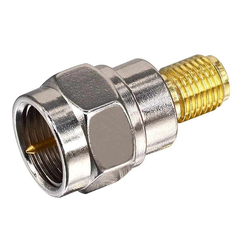 

F Male to SMA Female Plug F to SMA Gold Plated Brass Straight Coaxial RF Connect