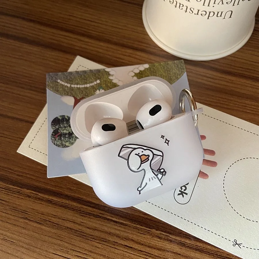 Чехол Cute Duck Do Not Touch My Airpods для 2 3 4 Pro чехол беспроводных наушников Gen Box забавный