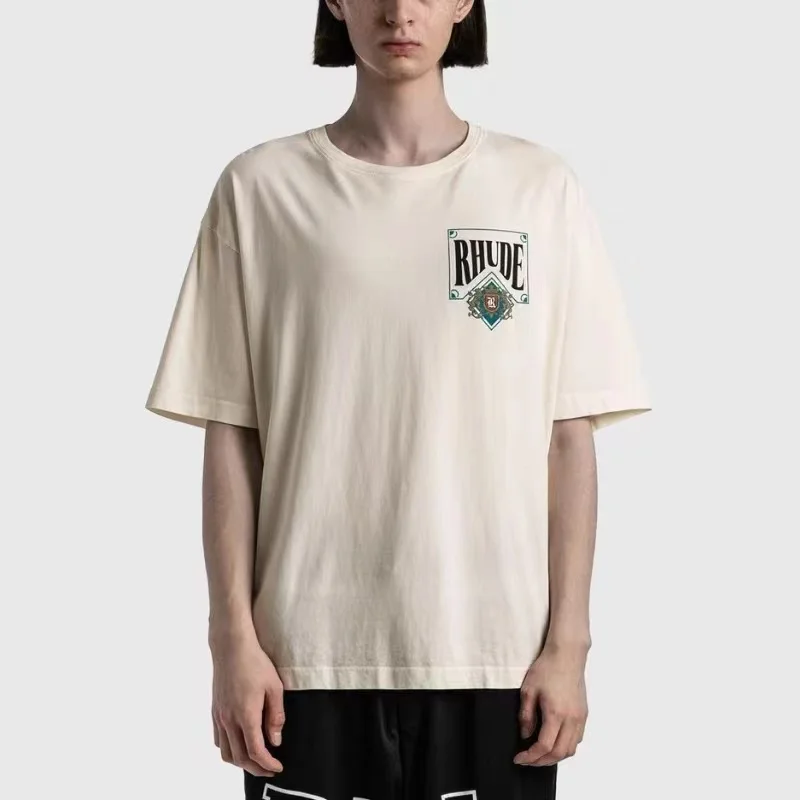 

Rhude T-shirt Card Playing Card Printing Simple Loose Summer Couple Short-Sleeved T-shirt