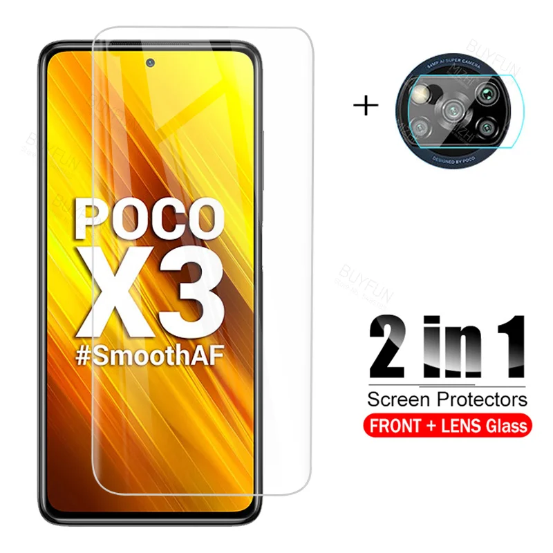 2в1 для Xiaomi NFC чехол из закаленного стекла Xiami X3 Xiomi Pocco X3nfc Poco M3 Pro 5G F3 защитная пленка
