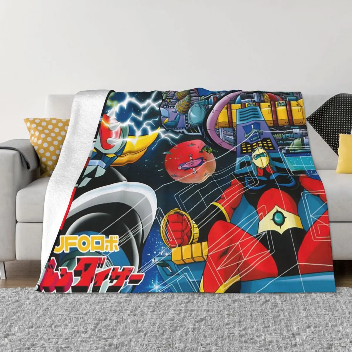 

Goldorak Actarus Mazinger Z Manga Blankets Sofa Cover Fleece All Season Lightweight Throw Blanket for Home Travel Bedding Throws
