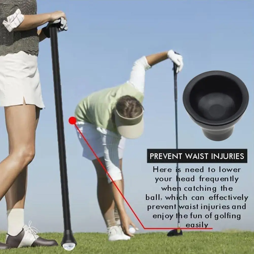 

New Black Golf Putter Sucker Finger Ball Retriever Aids Up Training Ball Rubber Pick Golf H8a9