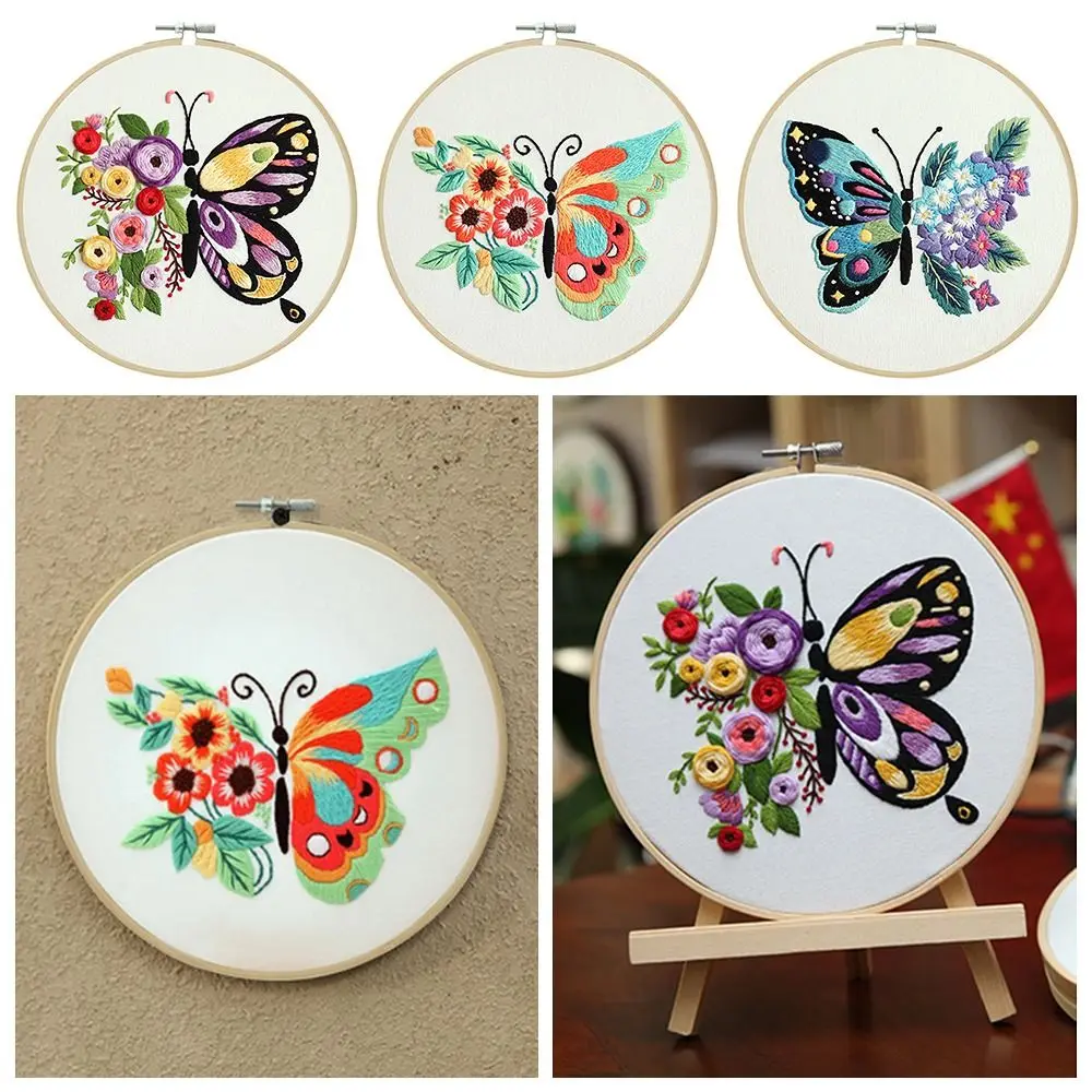 

Набор для вышивки крестом «сделай сам», украшение ручной работы, аксессуары для шитья, обруч для вышивки, игла, дырокол, Цветочная вышивка