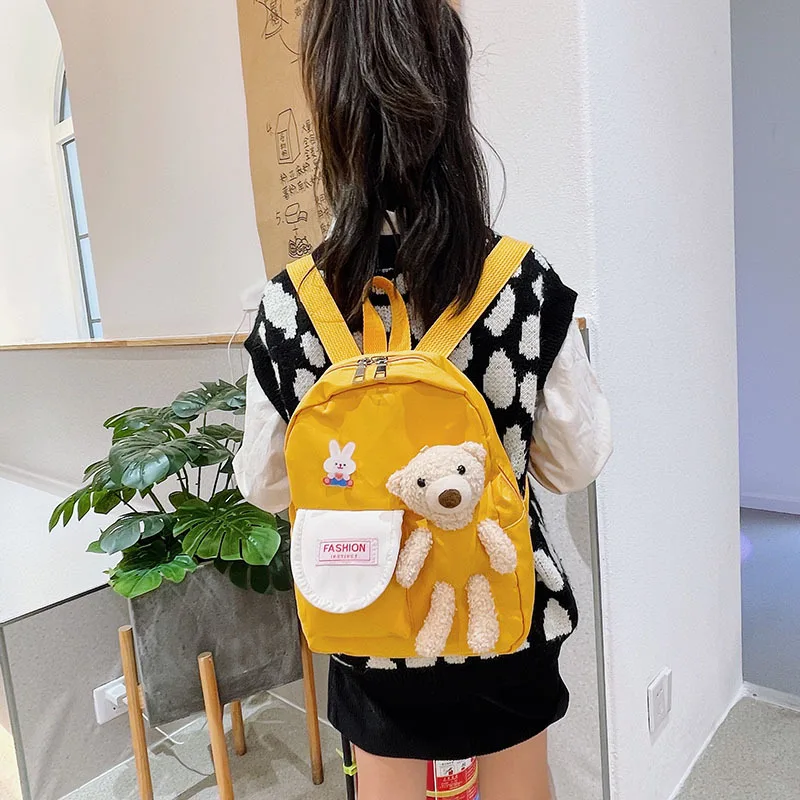Kids Schoolbag Cartoon Lovely Bear Backpack for Kindergarten Boys and Girls Lightweight Backpacks Large Capacity Children Gift