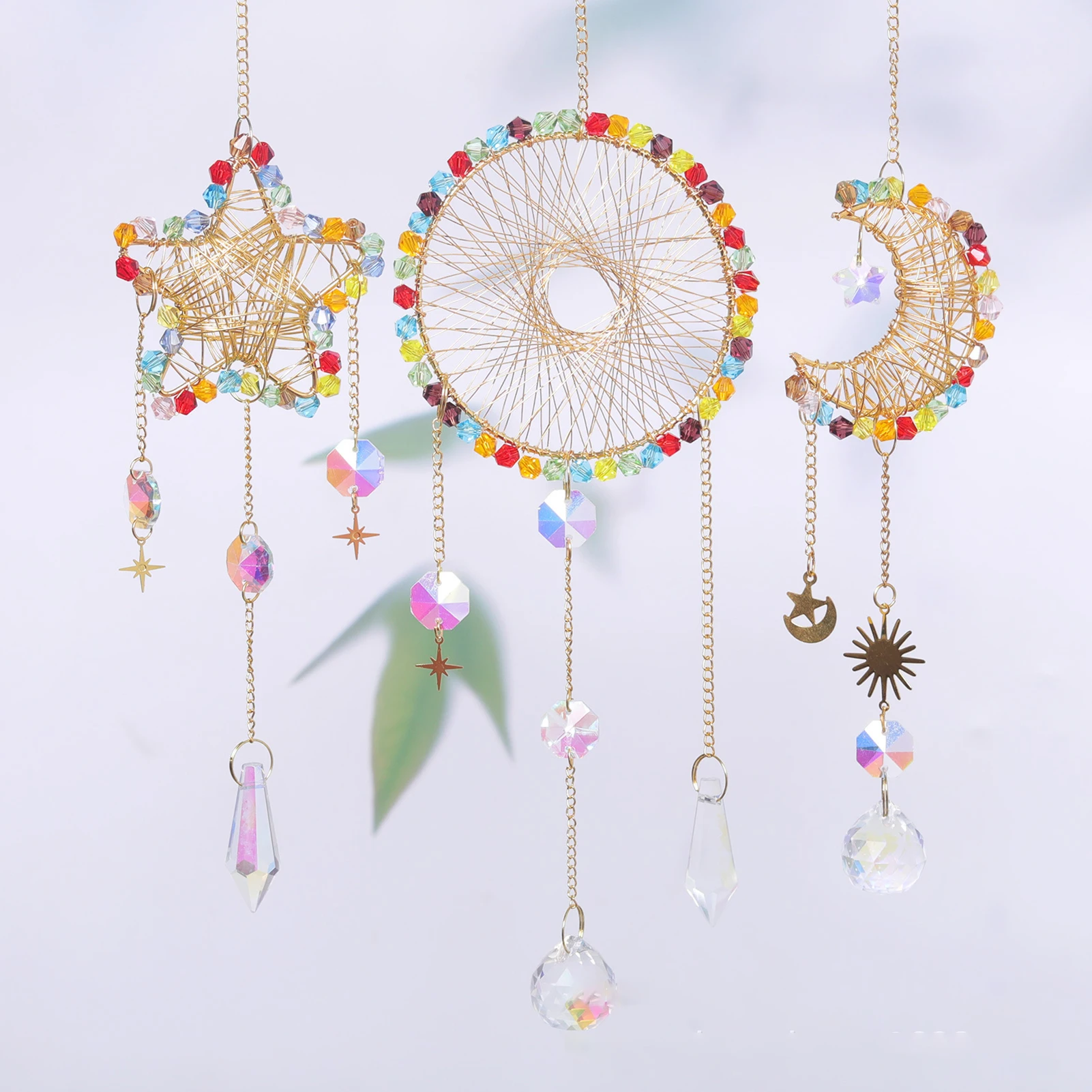 

Crystal Rainbow Maker Prism Ornament Sun Catcher Hangings Pendant Home Garden Car Decoration Sun Catchers Indoor Window Gift For