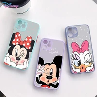 disney cute mickey mouse pooh phone case for iphone x xr xs 7 8 plus 11 12 13 pro max 13mini translucent matte case