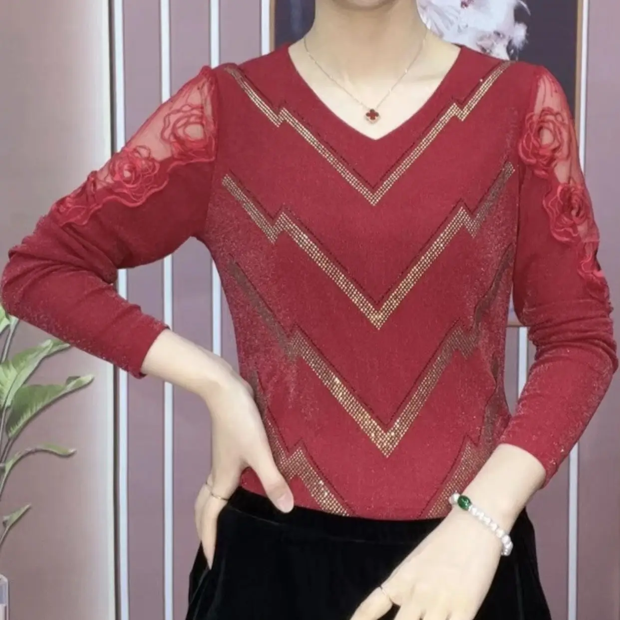 Tiktok Xirui женская мода зарубежный элегантный стиль тонкая универсальная сетчатая