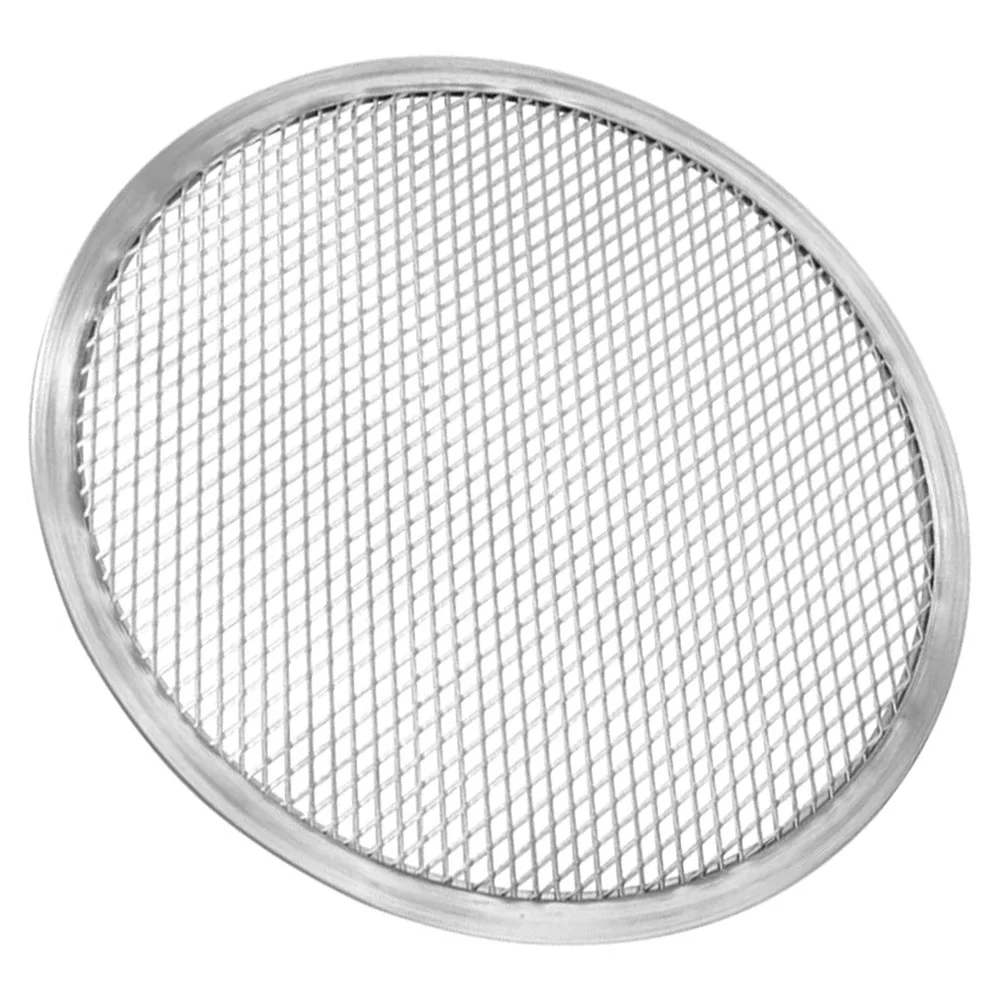 

Pizza Pan Tray Baking Holes Screen Stick Non Round Mesh Network Oven Plate Crisper Stainless Steel Perforated Metal Muffin Small