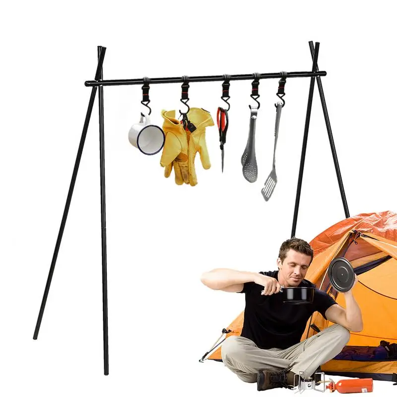 

Вешалка для кемпинга, складная переносная вешалка для одежды, прочный штатив, полка для путешествий, сушилка, вешалка, легкая вешалка для посуды