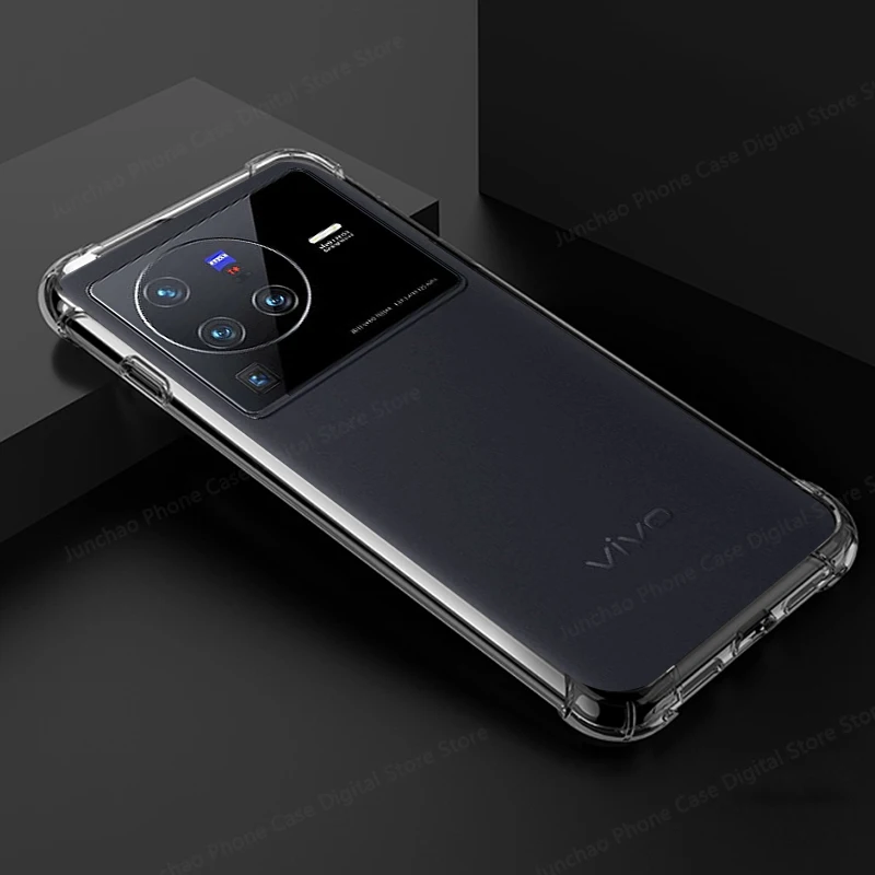 

Clear for x 80pro Airbag Shockproof Fine hole Transparent Phone Case For vivo X80 Pro case Anti-drop Lens Protection Case