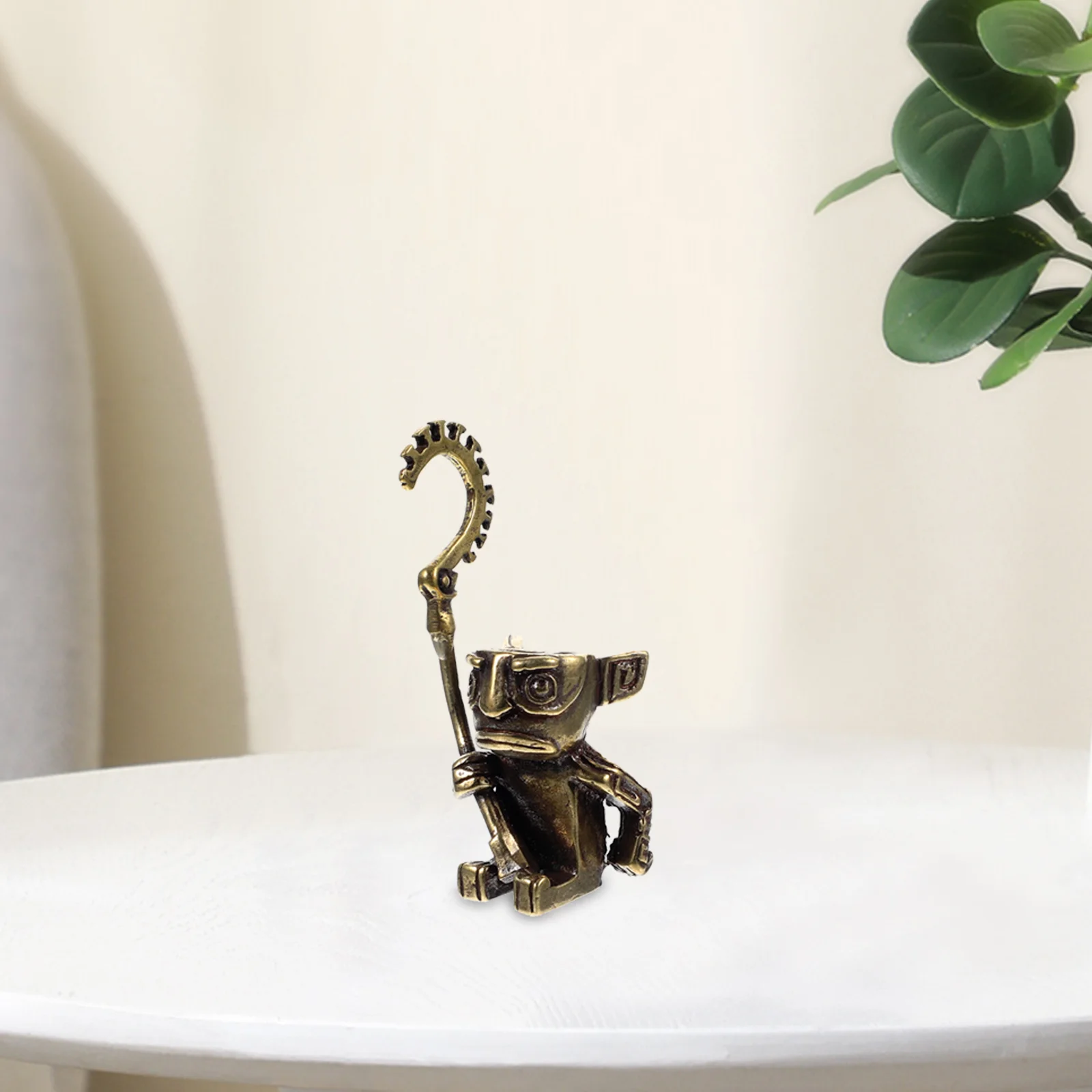 

Chinese Ancient Style Copper Craft Ornament Creative Sanxingdui Guard Statue Guardian Home Decoration