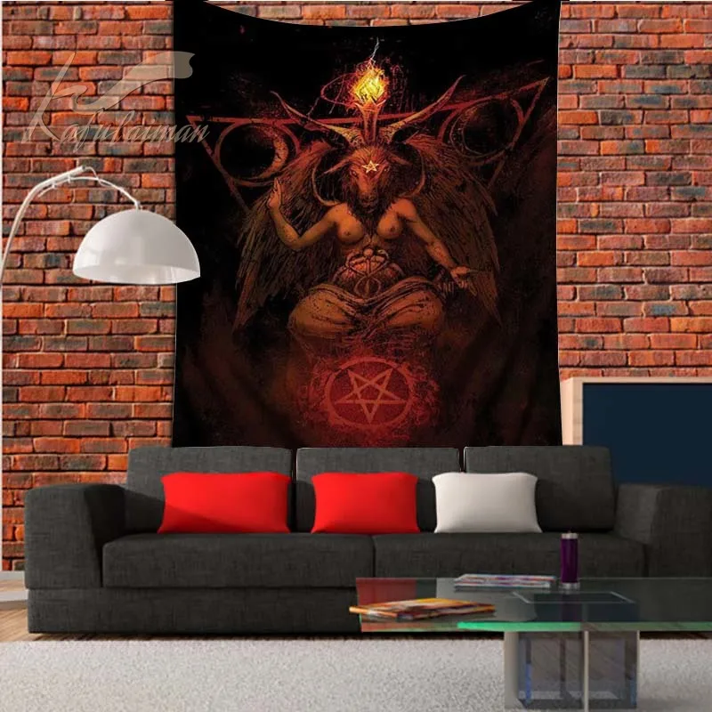 Гобелен сатана коза сатаниновый стиль комнатный Темный Настенный декор для
