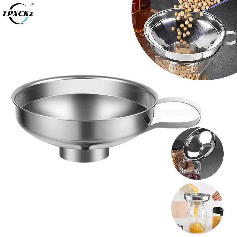 

Kitchen Gadgets Stainless Steel Wide-mouth Funnel Jam Salad Dressing Funnel Multi-function Wine Leak Oil Leak Accessories