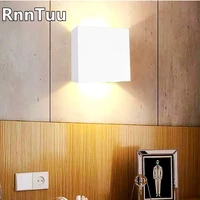 ac85 265v modern square indoor led wall lamp 6w aluminum sconce home lighting bedroom living room aisle decorate wall light