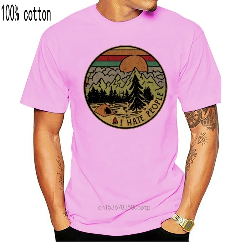 

Camiseta divertida Vintage para hombre, camisa de manga corta para acampar, senderismo, regalo, de algodón, cuello redondo