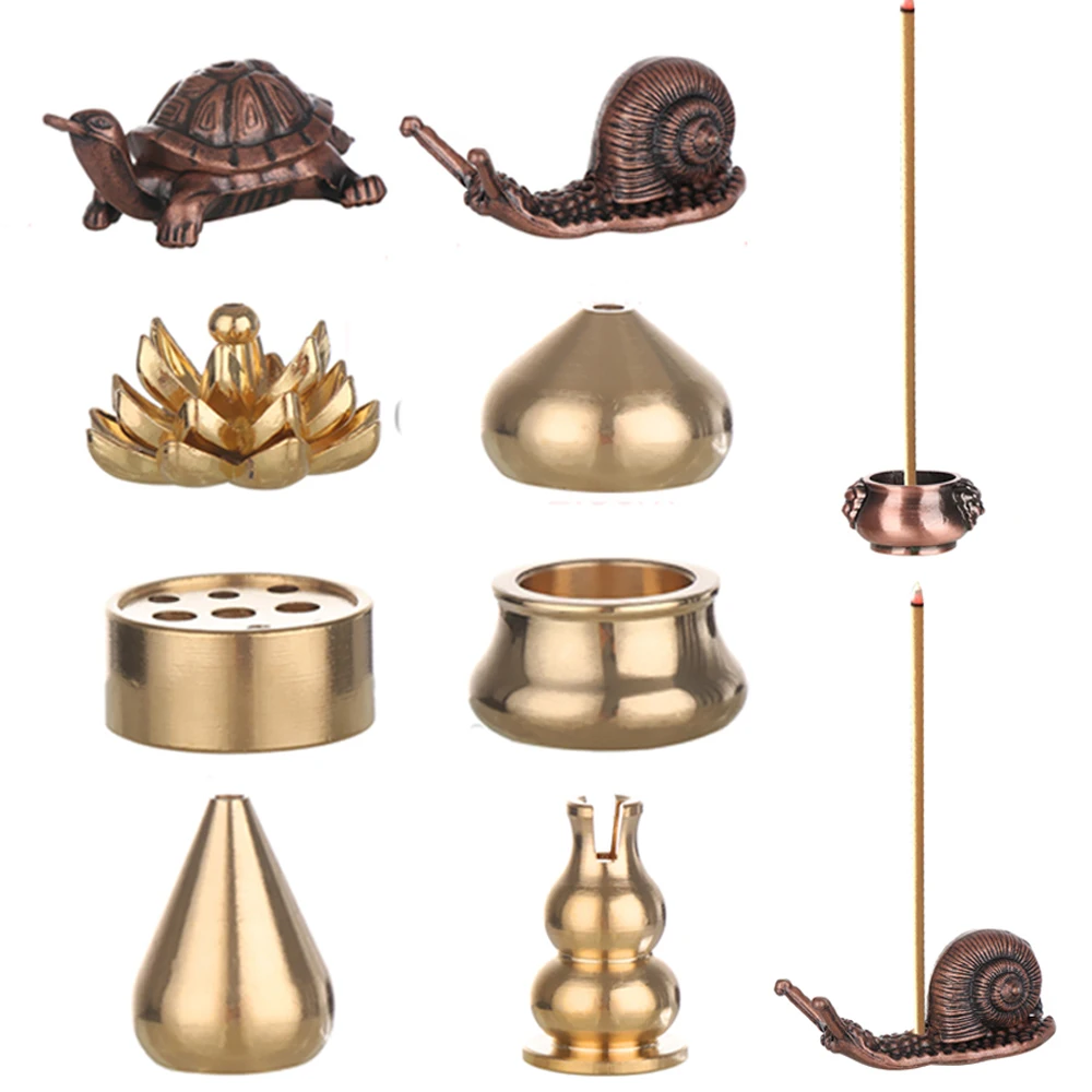 

Buddhism Gadgets Copper Censer Incense Holder Ash Catcher Joss-stick Inserted Traditional Shapes Mini Cafe Ornament Home Decor