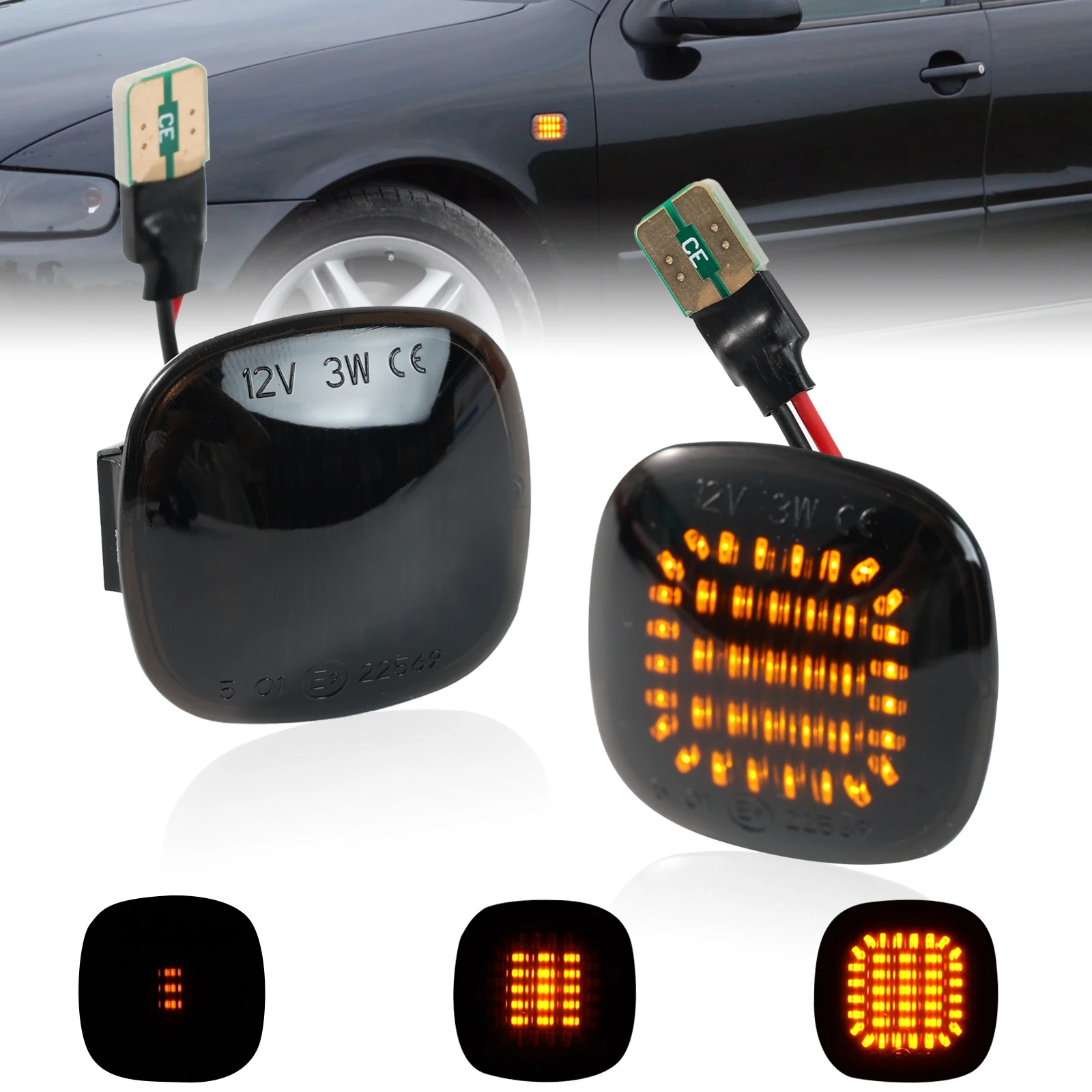 Дымовой светодиодный боковой габаритный фонарь динамический указатель поворота