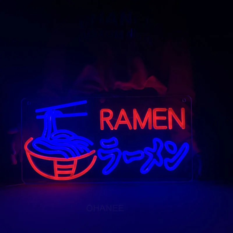 Неоновая вывеска для суши японская лапша Настенный декор магазина