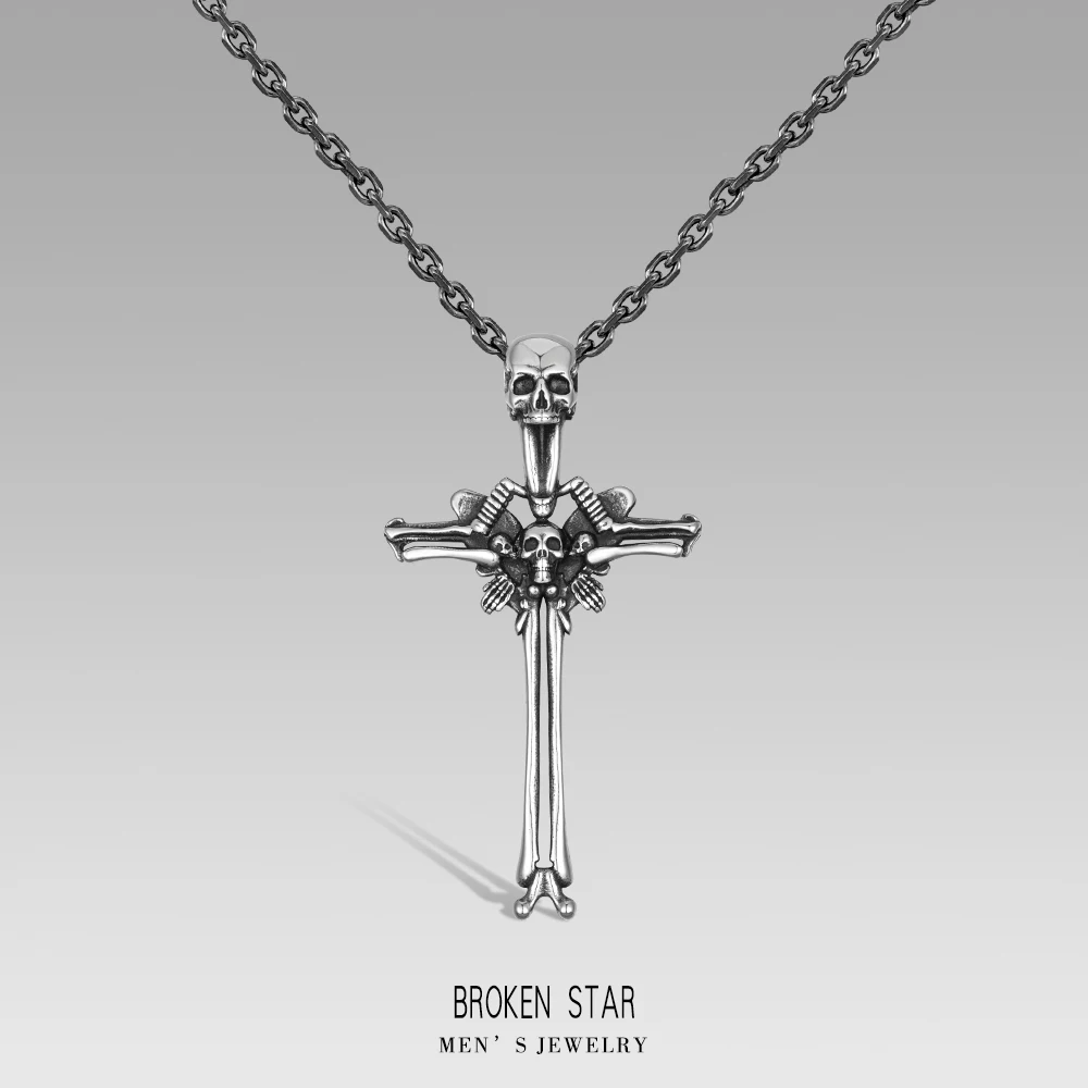 

Очаровательная цепочка из нержавеющей стали с крестом в виде черепа для мужчин и женщин, подарочное Ювелирное Украшение для вечеринки