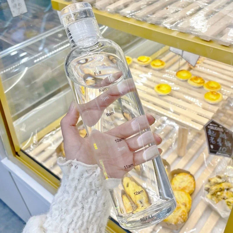 Спортивная Бутылка Для Воды Со Шкалой Времени Портативная Пластиковая Банка