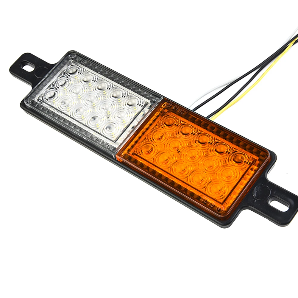 

30 LED Indicator Light Black Front Indicator Lamp Lights Universal White Amber 1.8W 167mm*57mm*22mm 2x Bullbar Side